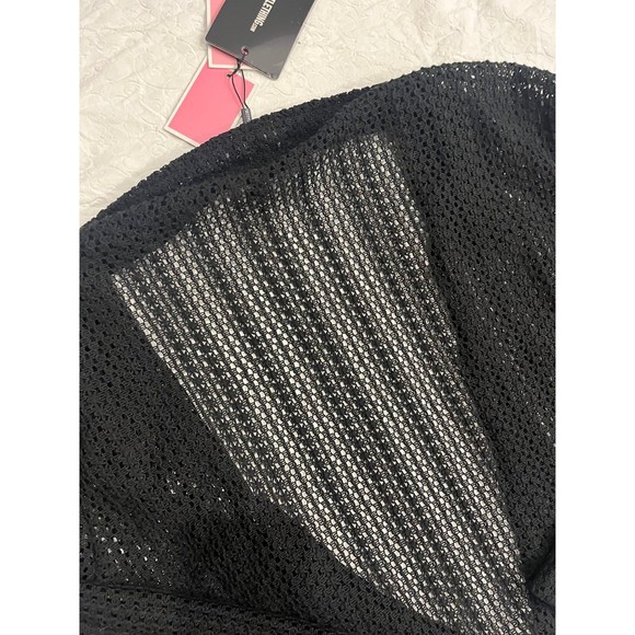 Black cut out crotchet cover up crop beach top by Prettylittlething XXL BNWT - Picture 7 of 9